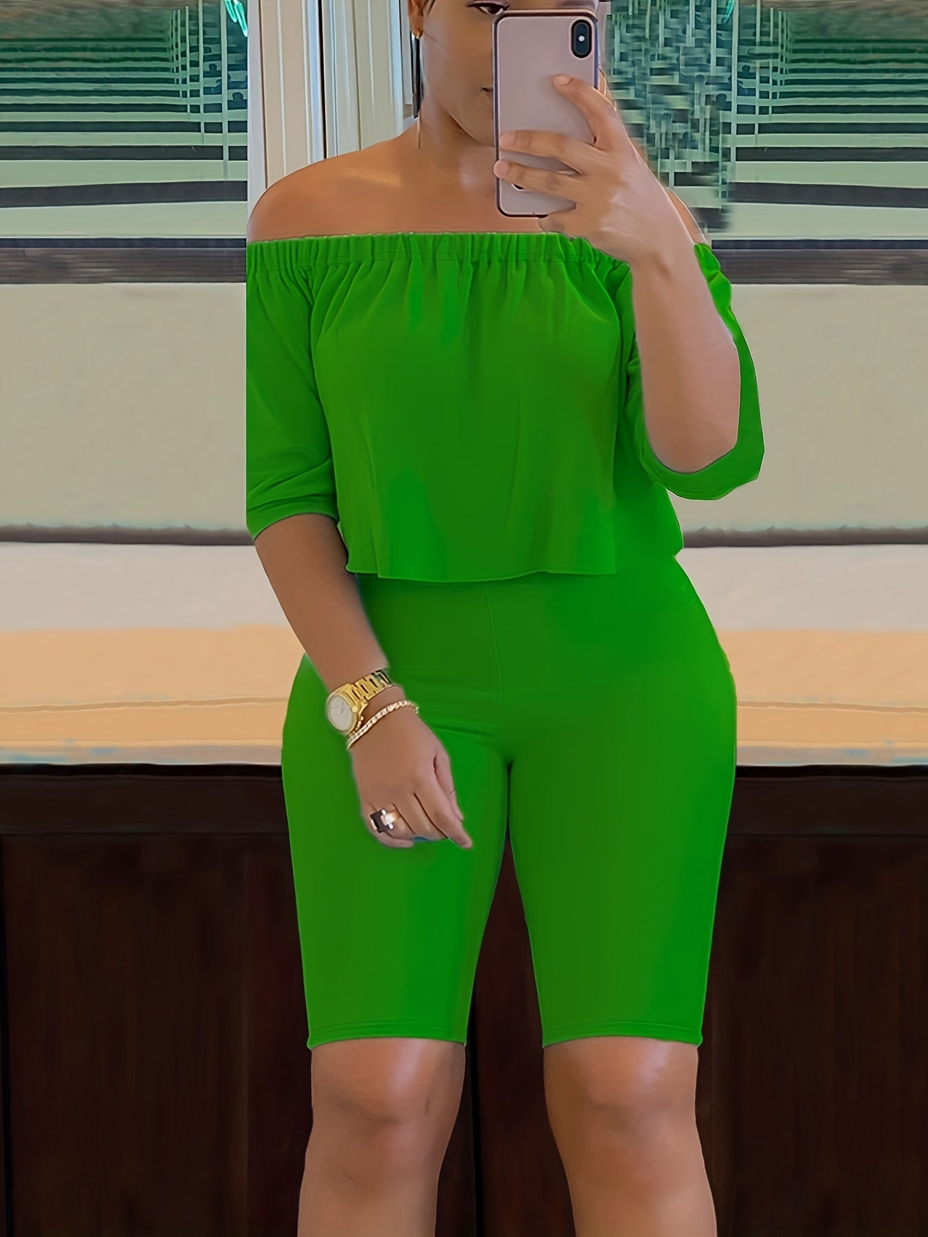 Women’s Sexy Off-Shoulder Top & Shorts Pantsuit