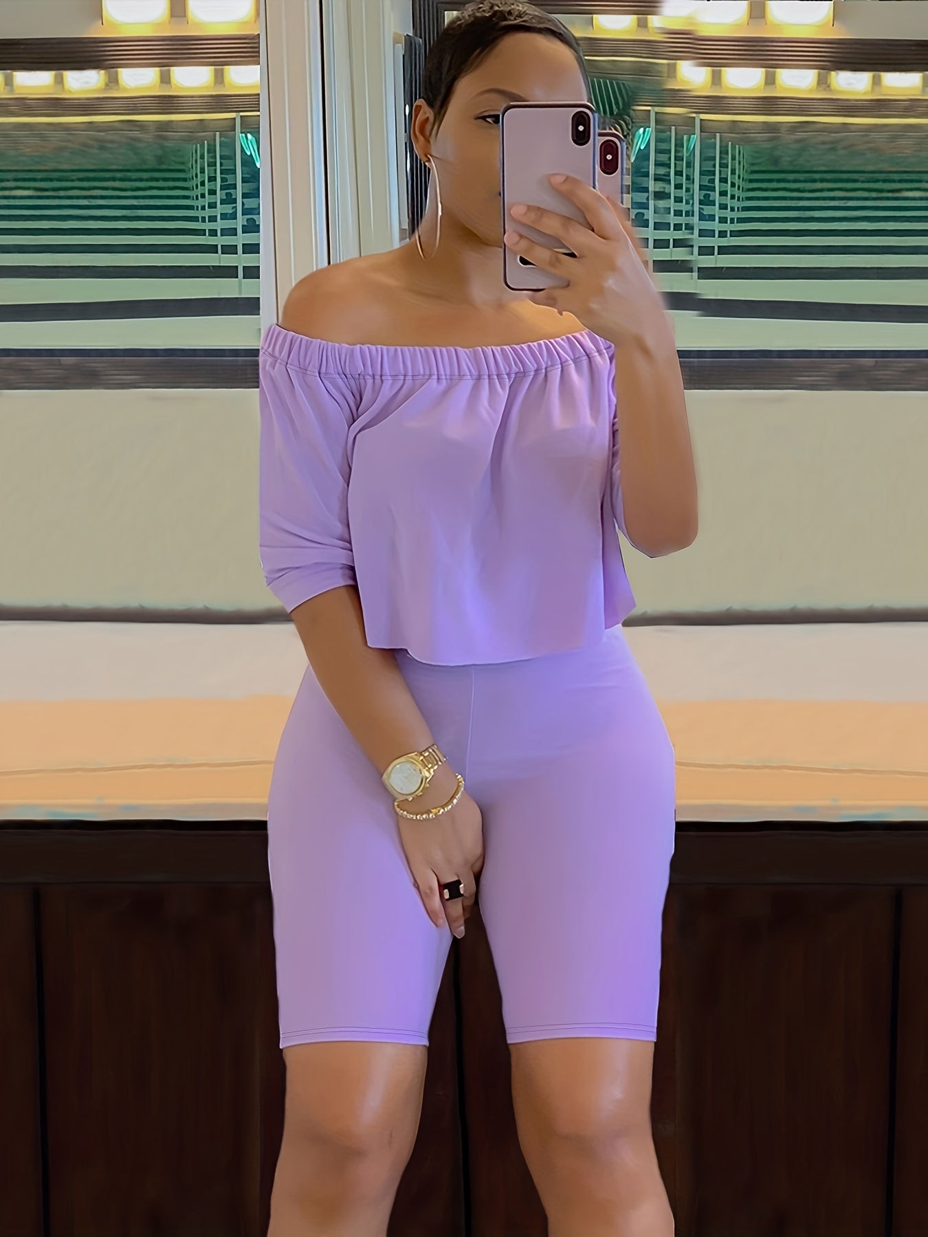 Women’s Sexy Off-Shoulder Top & Shorts Pantsuit