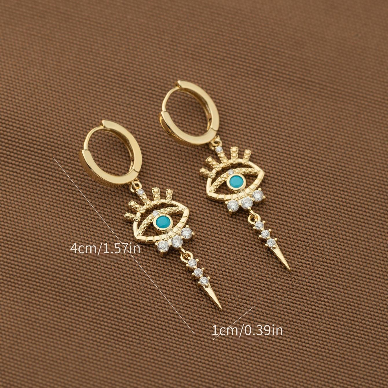 Copper-Inlaid Evil Eye Earrings