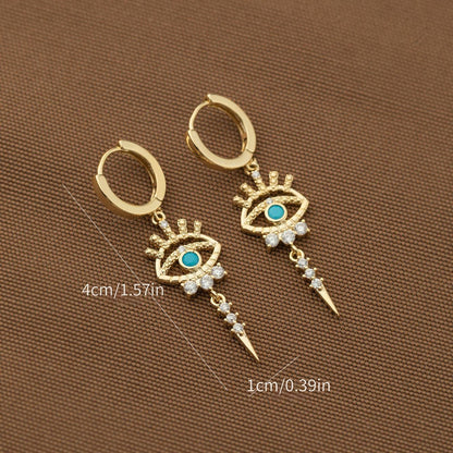 Copper-Inlaid Evil Eye Earrings