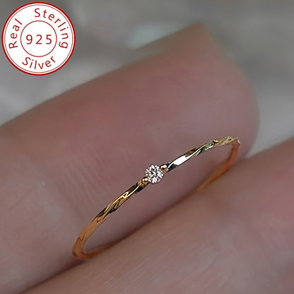 Minimalist 925 Silver Zirconia Ring