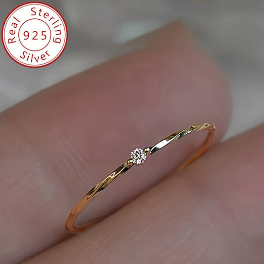 Minimalist 925 Silver Zirconia Ring