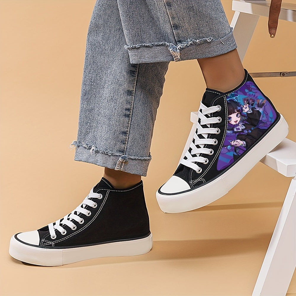 Printed Anime High-Top Sneakers