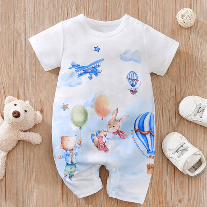 Soft Cartoon Romper for Baby Boys