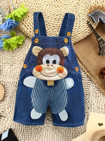 Monkey Motif Designer Overalls for Kids
