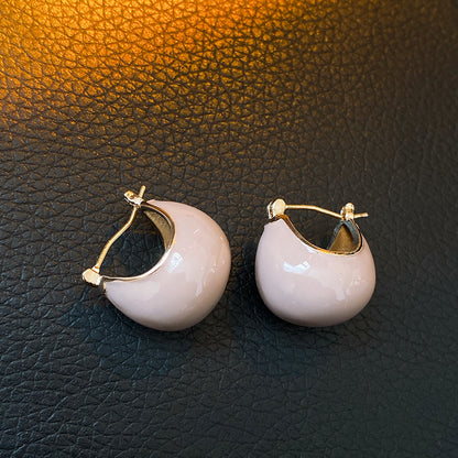 Chunky Enamel Hoop Earrings