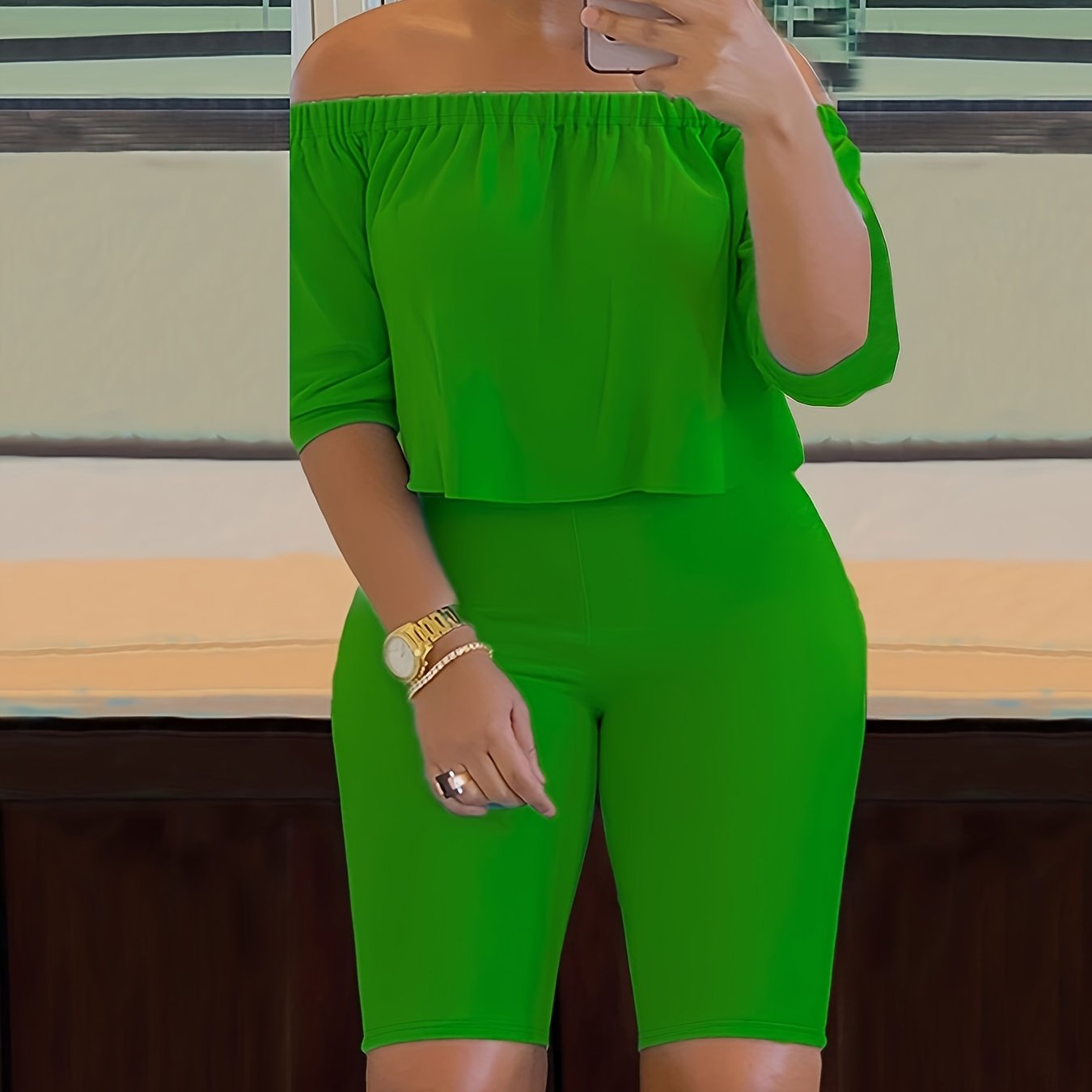 Women’s Sexy Off-Shoulder Top & Shorts Pantsuit