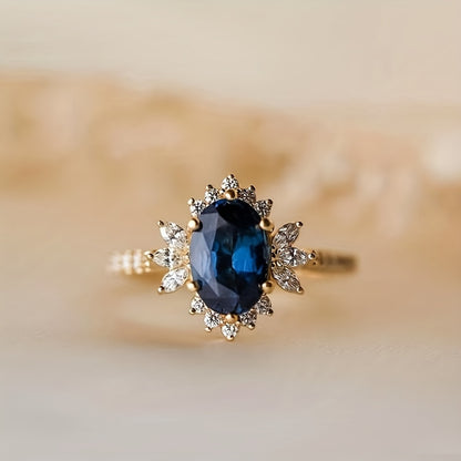 Sophisticated Egg-Shape Gemstone Ring