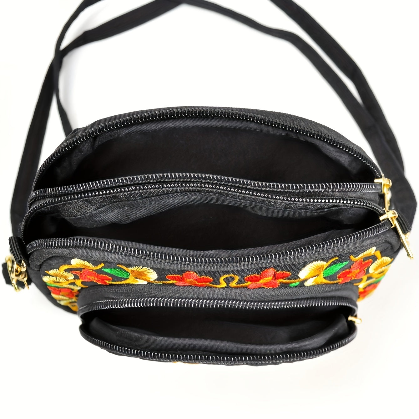 Floral Embroidered Crossbody Bag